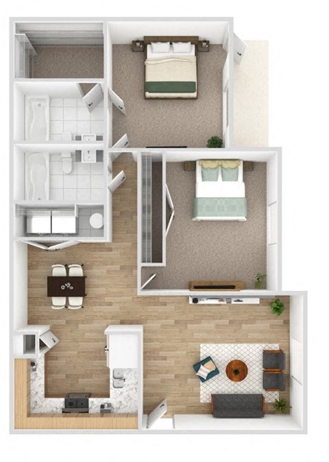 a floor plan of a house with a bedroom and a living room